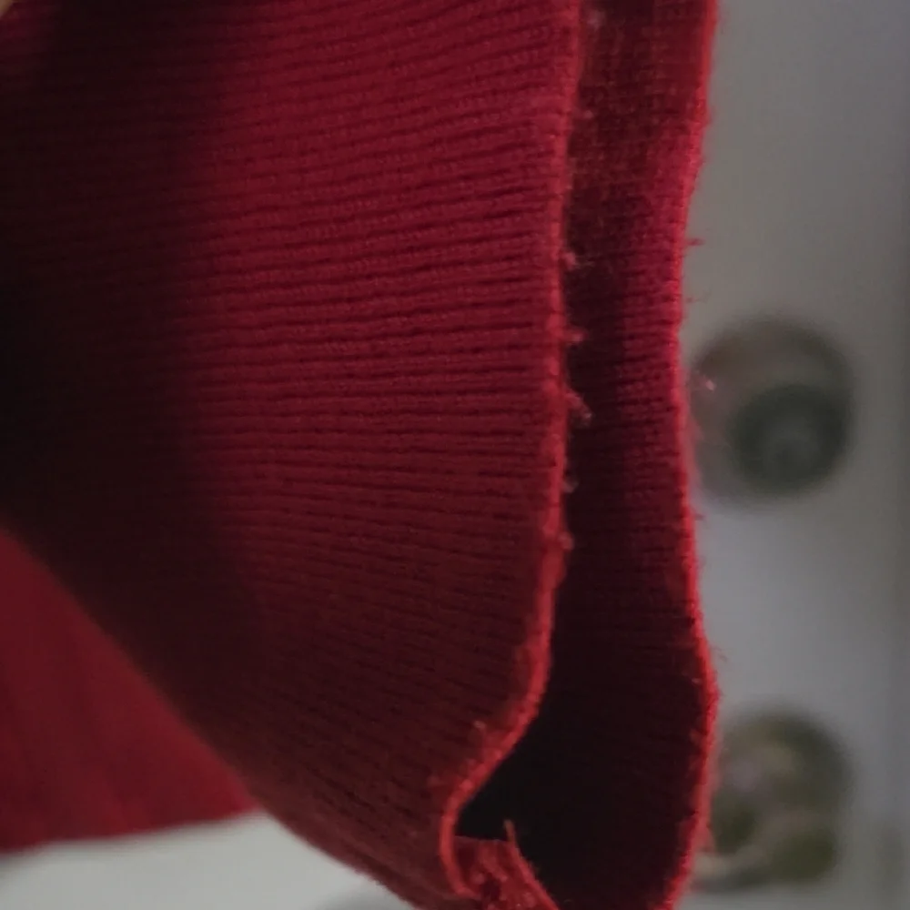 Red Leather Ruffle-Trim Jacket - Picture 7 of 7